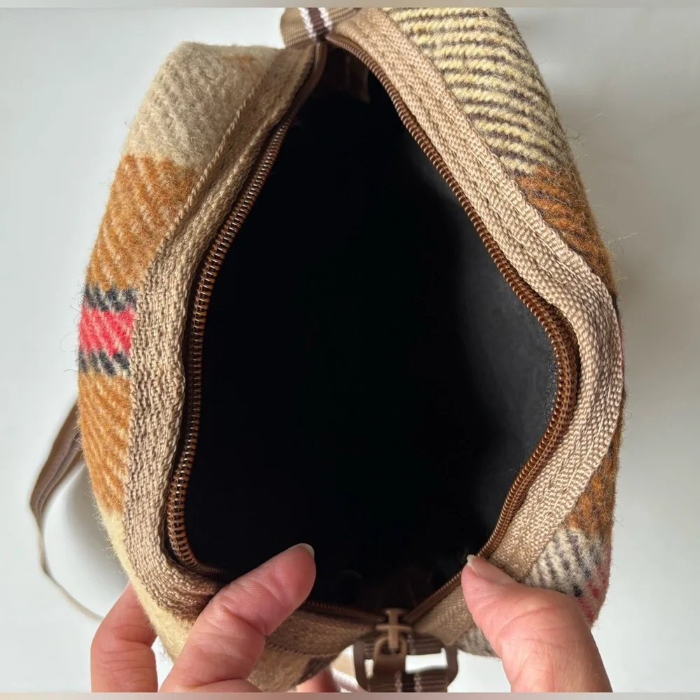 Unique Turkish Kilim Cross-Body Bag Colorful Geometric Pattern & Evil Eye Bead